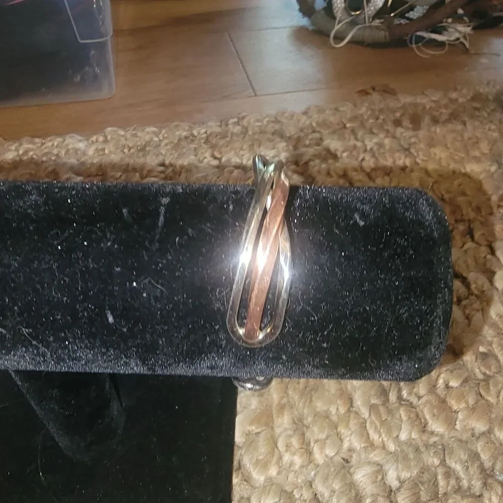 Men's Copper& Stainless Steel Braided Cuff Bracelet Non-Magnetic Pure Metals 7